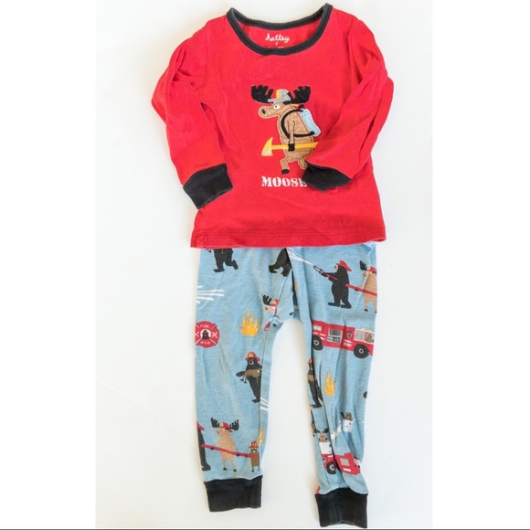 Harley 2T Red & Blue Moose Pajamas - Picture 1 of 1